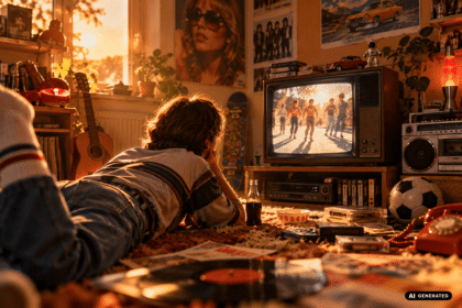 Goldene Erinnerungen im Retro-Jugendzimmer